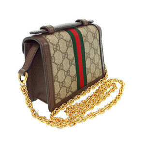 Gucci ebony beige leather GG Ophidia brown canvas bag Supreme